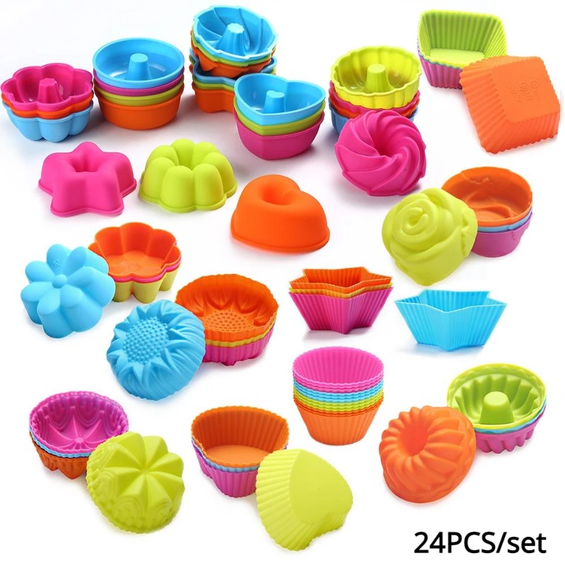 24Pcs of Silicone Muffin Cup C - Donut Mold Silicone 评论和价格